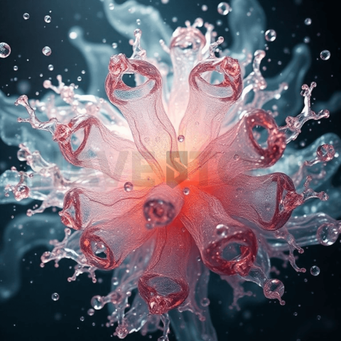 Liquid Mercury Crystal Bloom Background