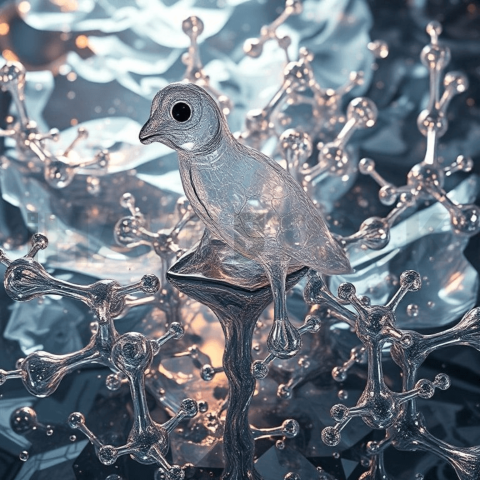 Liquid Mercury Chaotic Mosaic Background