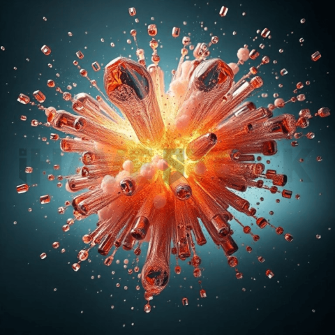 Liquid Mercury Fragment Explosion Background