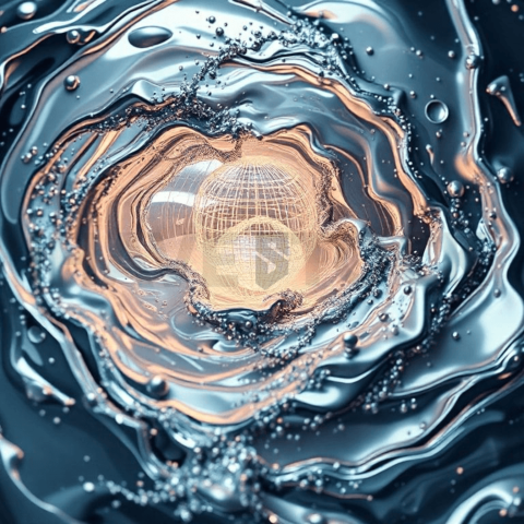 Liquid Mercury Vortex Collapse Background