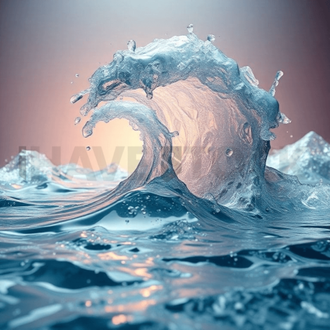 Liquid Mercury Wave Collapse Background