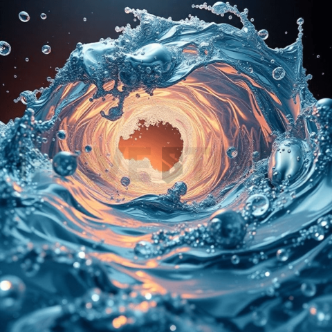 Liquid Mercury Wave Vortex Background