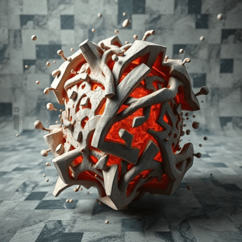 Matte Ceramic Chaotic Mosaic Background