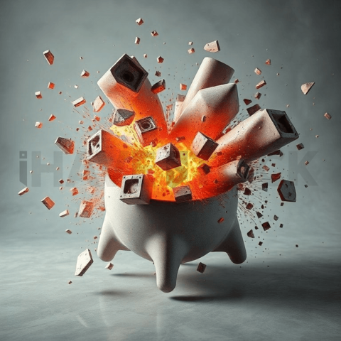 Matte Ceramic Fragment Explosion Background