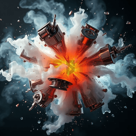 Metallic Vapor Compression Shatter Background