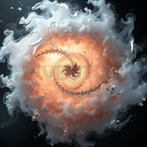 Metallic Vapor Spiral Displacement Background