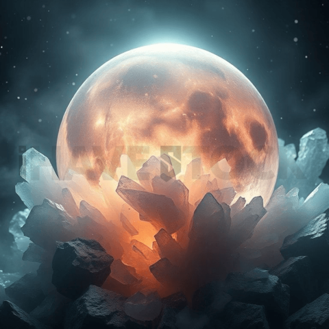 Moonstone Crystal Bloom Background