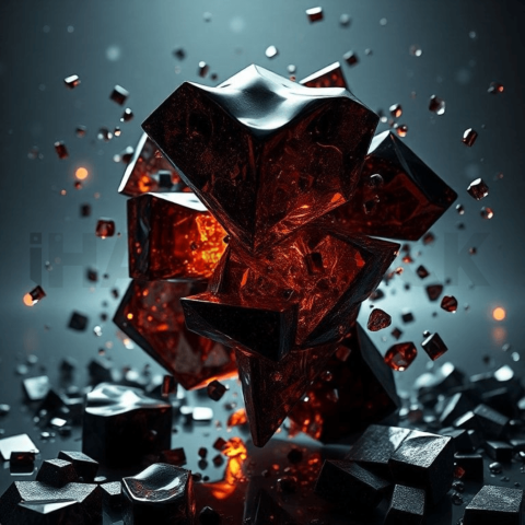 Obsidian Glass Chaotic Mosaic Background