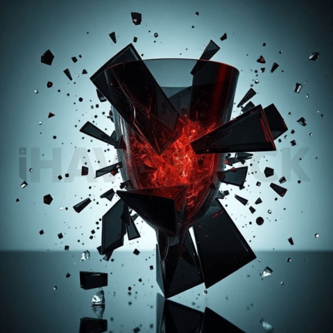 Obsidian Glass Compression Shatter Background