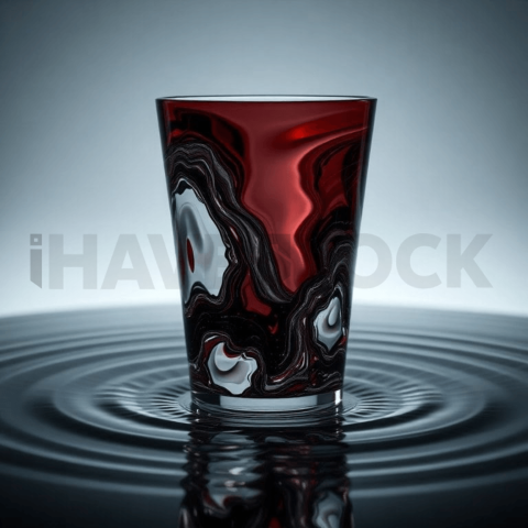 Obsidian Glass Ripple Displacement Background