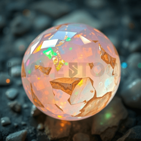 Opal Gemstone Chaotic Mosaic Background