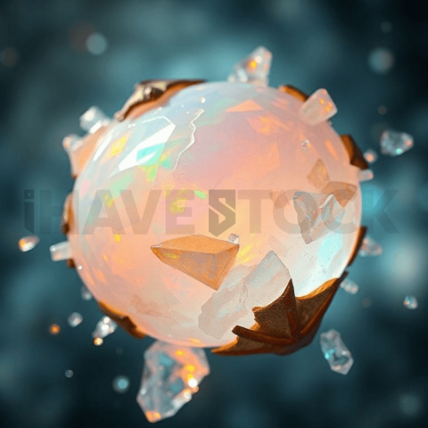 Opal Gemstone Fracture Bloom Background