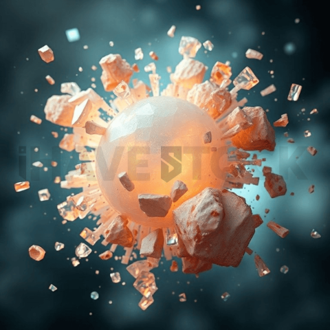 Opal Gemstone Fragment Explosion Background