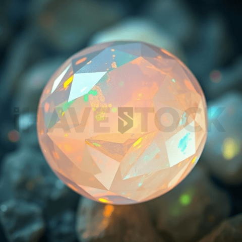 Opal Gemstone Lens Distortion Background
