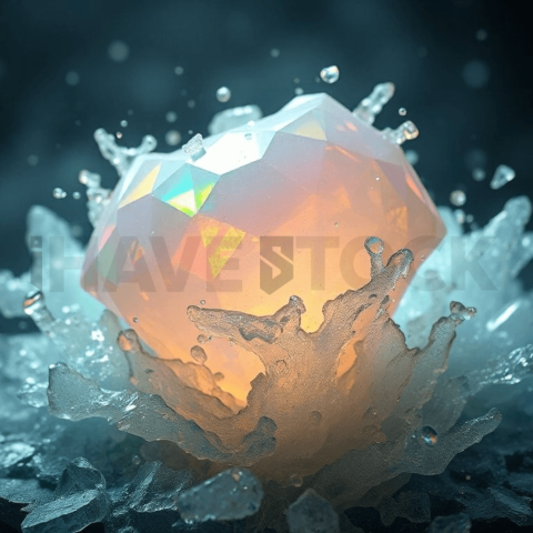 Opal Gemstone Wave Collapse Background