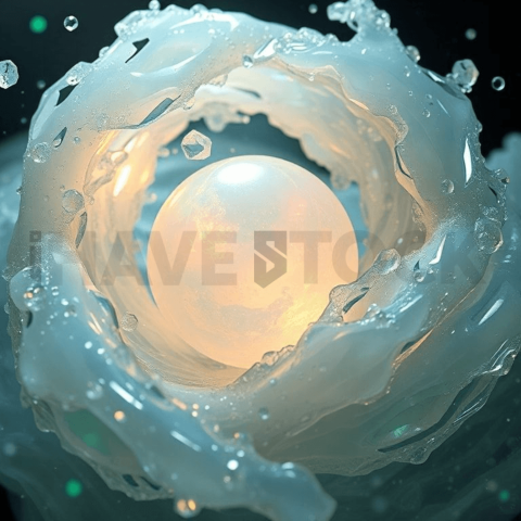 Opal Gemstone Wave Vortex Background