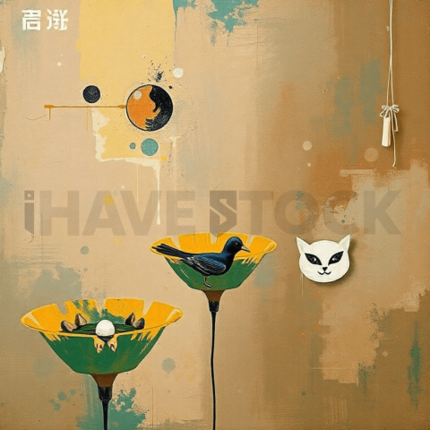 Painterly Oil Abstract Background