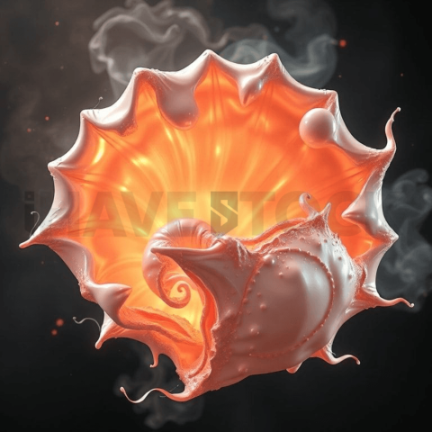 Pearlescent Shell Heat Warp Background