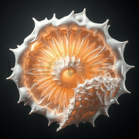 Pearlescent Shell Radial Implosion Background