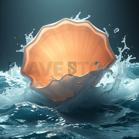 Pearlescent Shell Wave Collapse Background