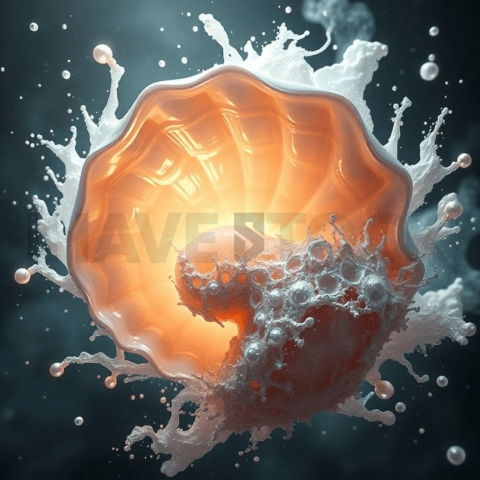 Pearlescent Shell Vortex Collapse Background