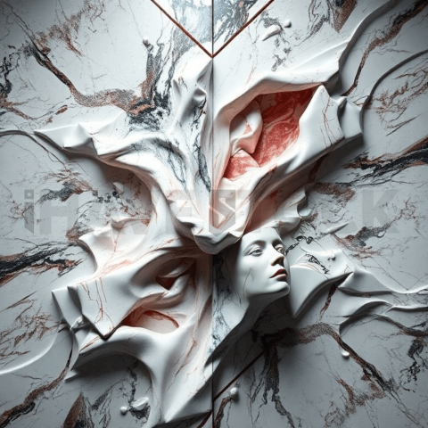 Polished Marble Deformation Cascade Background