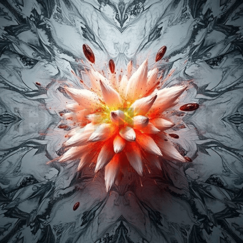 Polished Marble Fractal Explosion Background