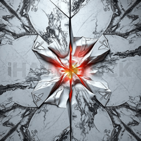 Polished Marble Pressure Fracture Background