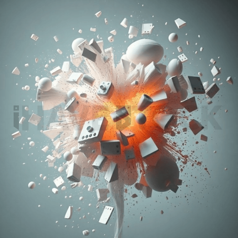 Porcelain Fragment Explosion Background
