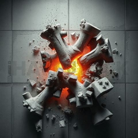 Raw Cement Compression Shatter Background