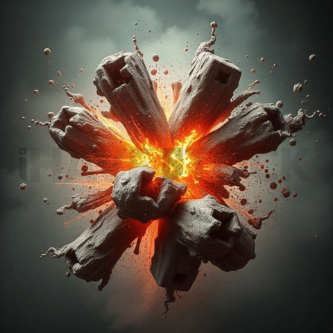 Raw Cement Fractal Explosion Background