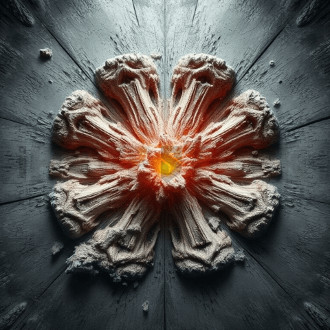 Raw Cement Radial Implosion Background