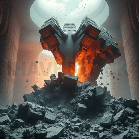 Raw Cement Vacuum Collapse Background