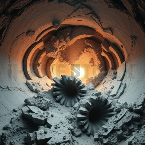 Raw Cement Vortex Collapse Background