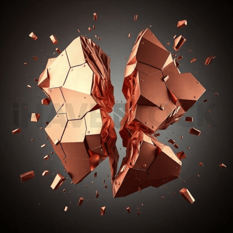 Rose Gold Metal Angular Break Background