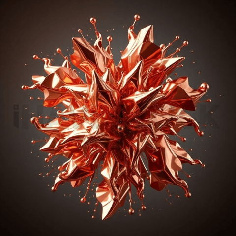 Rose Gold Metal Deformation Cascade Background