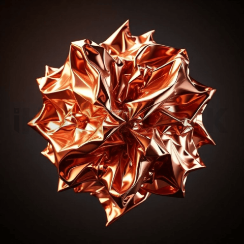 Rose Gold Metal Abyssal Fold Background