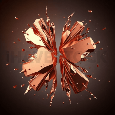 Rose Gold Metal Diagonal Split Background