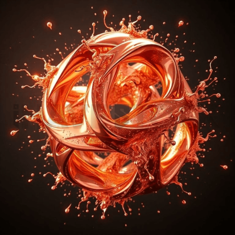 Rose Gold Metal Energy Twist Background