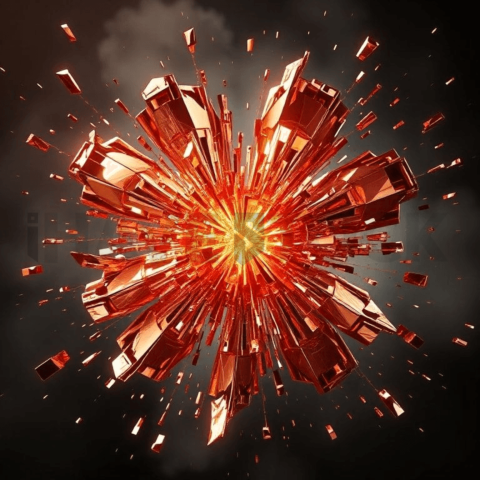 Rose Gold Metal Fracture Bloom Background