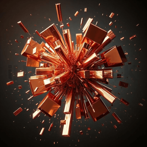 Rose Gold Metal Compression Shatter Background