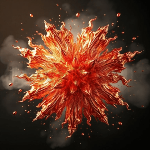 Rose Gold Metal Fractal Explosion Background