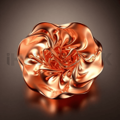 Rose Gold Metal Ripple Displacement Background