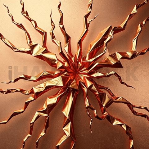 Rose Gold Metal Micro Crack Web Background