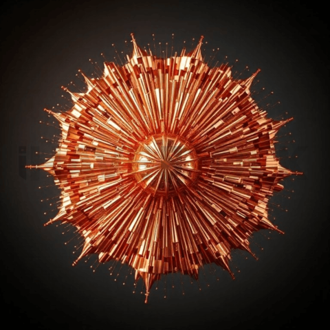 Rose Gold Metal Radial Implosion Background
