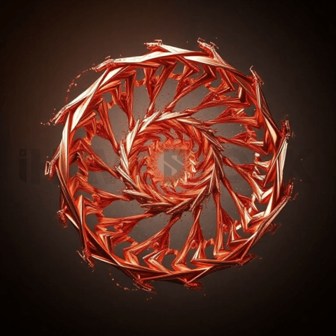Rose Gold Metal Spiral Displacement Background