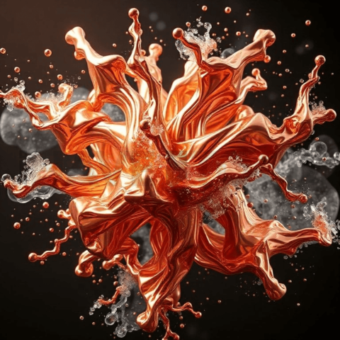 Rose Gold Metal Turbulent Flow Background(1)