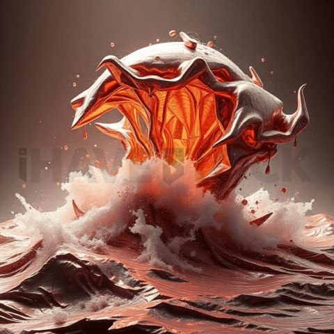 Rose Gold Metal Wave Collapse Background