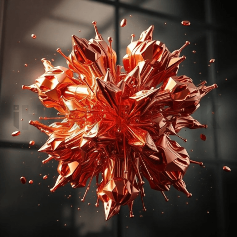 Rose Gold Metal Vacuum Collapse Background