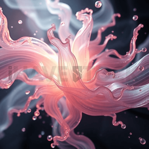 Silk Fiber Crystal Bloom Background